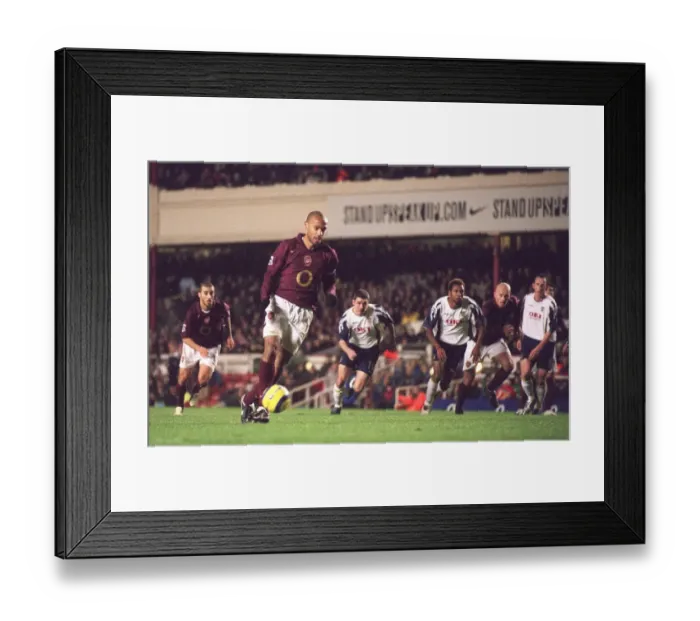 Framed Print : Thierry Henry's Penalty: Arsenal's Unforgettable 4-0 Victory over Portsmouth, FA Premiership, Highbury, London, 28 / 12 / 05 Framed Print : Thierry Henry's Penalty: Arsenal's Unforgettable 4-0 Victory over Portsmouth, FA Premiership, Highbury, London, 28 / 12 / 05