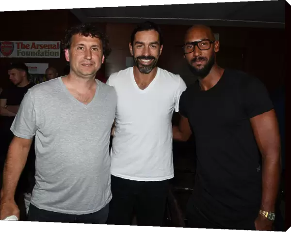 Arsenal Legends Reunite with Real Madrid Legends in Madrid: Gilles Grimandi, Robert Pires, and Nicolas Anelka