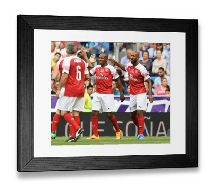Framed Print : Legendary Clash: Boa Morte Scores for Arsenal against Real Madrid Legends in Spain, 2018