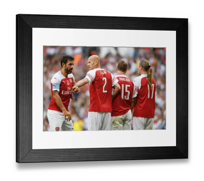 Framed Print : Arsenal Legends vs. Real Madrid Legends: A Clash of Football Greats at Bernabeu Stadium (2018-19)