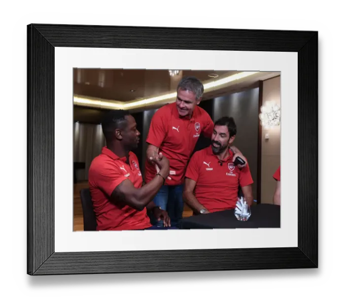 Framed Print : Arsenal FC Legends Reunite Against Real Madrid Legends in Santiago Bernabeu Showdown