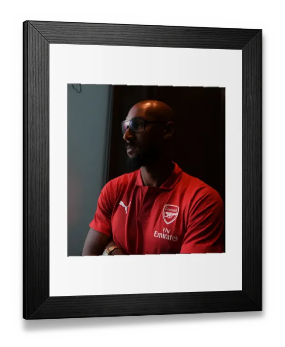 Framed Print : Nicolas Anelka Reunites with Real Madrid: Arsenal Legends vs. Real Madrid Legends (2018)