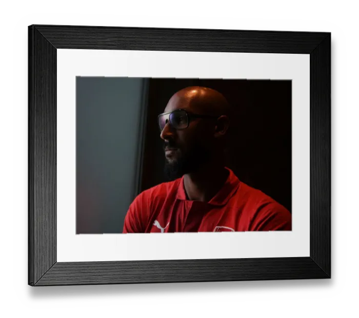 Framed Print : Nicolas Anelka Reunites with Real Madrid at Bernabeu: Arsenal Legends vs. Real Madrid Legends (2018)