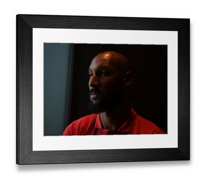 Framed Print : Nicolas Anelka Reunites with Real Madrid at Bernabeu: Arsenal Legends vs. Real Madrid Legends (2018)