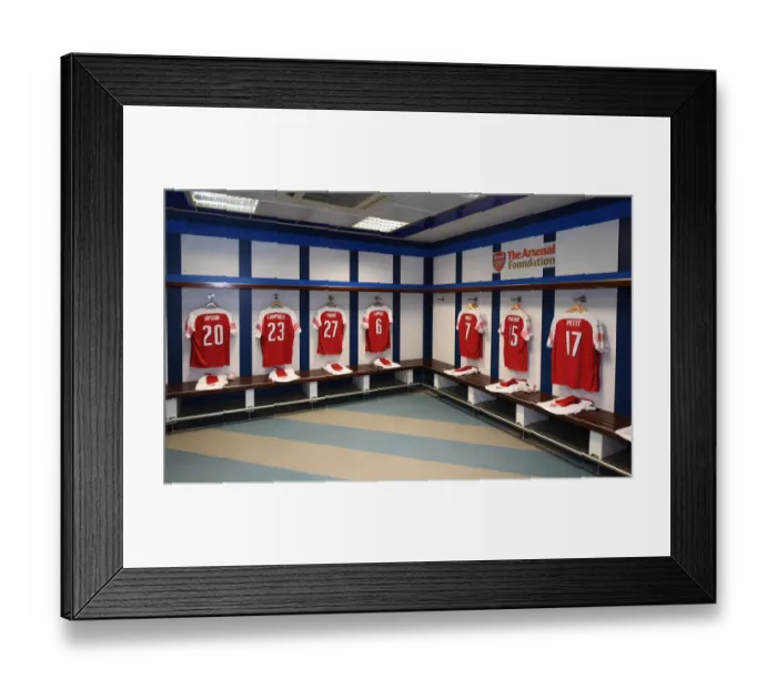 Framed Print : Behind the Scenes: Arsenal FC's Changing Room before the Real Madrid Legends Match (2018-19) Framed Print : Behind the Scenes: Arsenal FC's Changing Room before the Real Madrid Legends Match (2018-19)