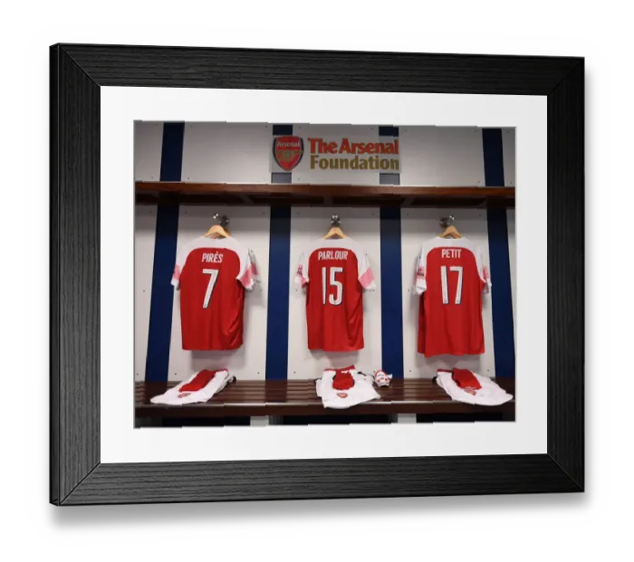 Framed Print : Exclusive: A Glimpse into Arsenal FC's Changing Room before the Real Madrid Legends Match (2018-19) Framed Print : Exclusive: A Glimpse into Arsenal FC's Changing Room before the Real Madrid Legends Match (2018-19)