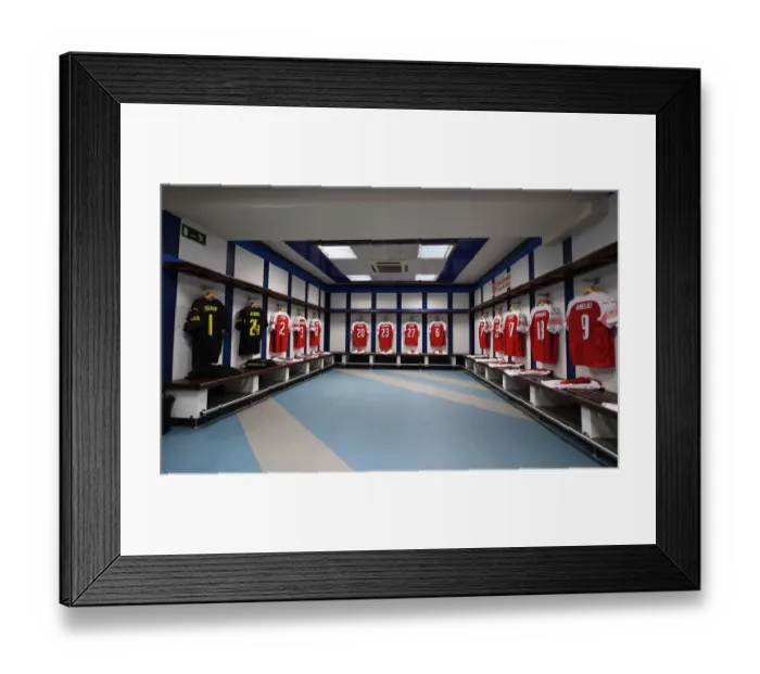 Framed Print : Arsenal FC: Behind the Scenes in the Changing Room before the Real Madrid Legends Match (2018-19)