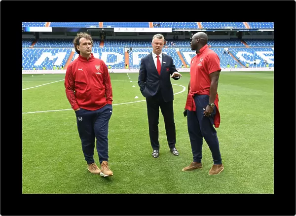Arsenal Legends vs Real Madrid Legends: A Clash of Football Icons at Bernabeu (2018) - David O'Leary, Gilles Grimandi, and Sol Campbell