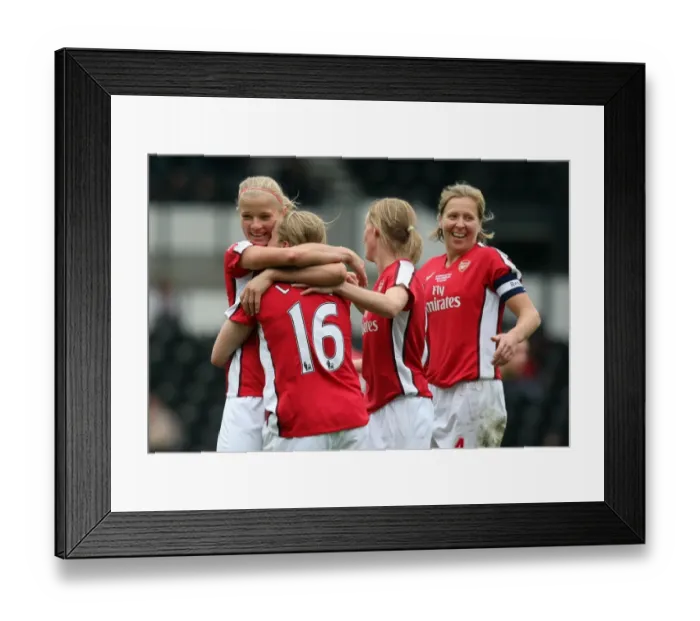 Framed Print : Kim LIttle celebrates scoring Arsenals 2nd goal with Framed Print : Kim LIttle celebrates scoring Arsenals 2nd goal with