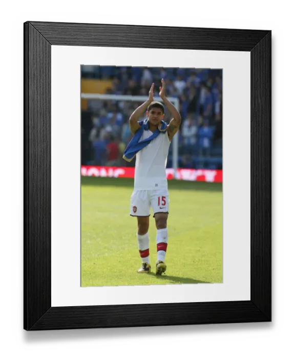 Framed Print : Denilson's Dominance: Arsenal Crush Portsmouth 4-0 in Premier League