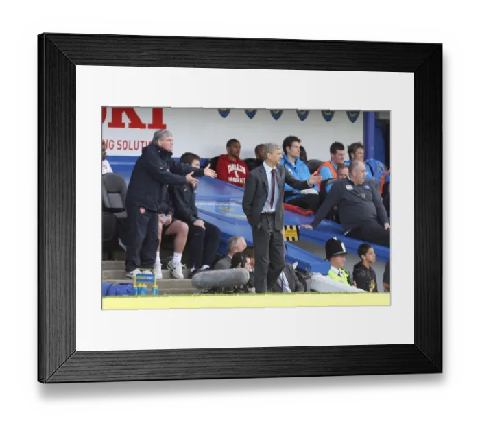 Framed Print : Wenger and Rice Lead Arsenal to 4-0 Victory over Portsmouth