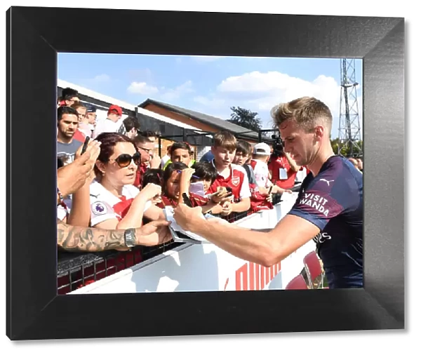 Rob Holding Greets Fans: Borehamwood vs Arsenal Pre-Season Friendly