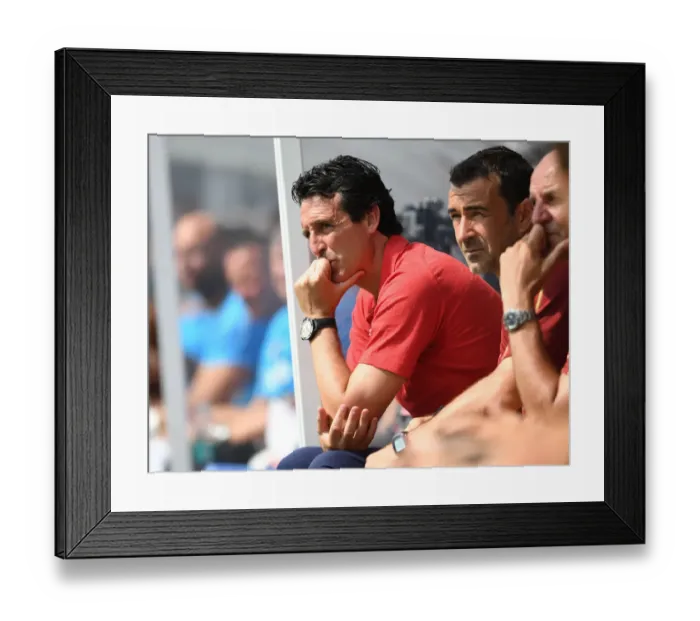Framed Print : Unai Emery Leads Arsenal in Pre-Season Match at Borehamwood (2018-19) Framed Print : Unai Emery Leads Arsenal in Pre-Season Match at Borehamwood (2018-19)