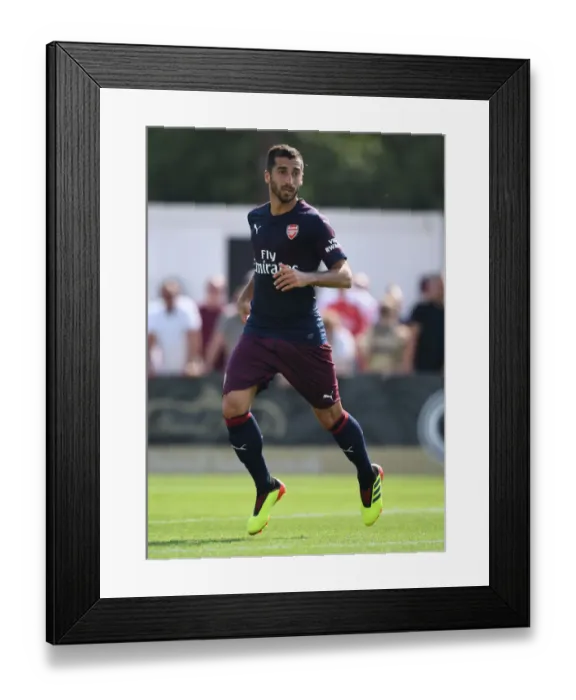 Framed Print : Henrikh Mkhitaryan in Action: Arsenal's Pre-Season Clash at Borehamwood (2018)