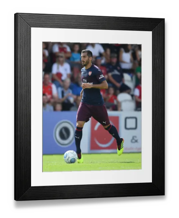 Framed Print : Henrikh Mkhitaryan in Action: Arsenal's Pre-Season Clash at Borehamwood (2018)