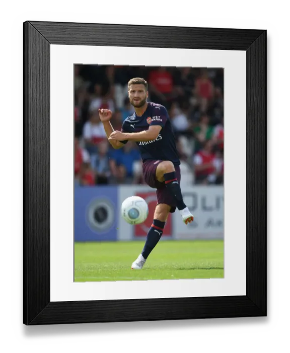 Framed Print : Shkodran Mustafi in Action: Arsenal's Pre-Season Friendly against Borehamwood (2018)