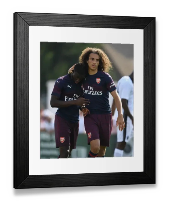 Framed Print : Arsenal Stars Eddie Nketiah and Matteo Guendouzi in Pre-Season Action vs Borehamwood Framed Print : Arsenal Stars Eddie Nketiah and Matteo Guendouzi in Pre-Season Action vs Borehamwood