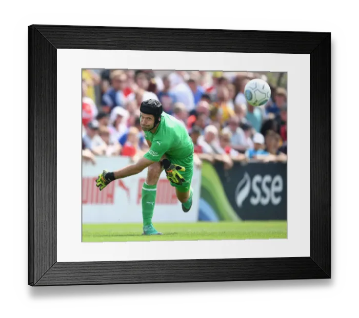 Framed Print : Petr Cech in Action: Arsenal's Pre-Season Clash at Borehamwood (2018)