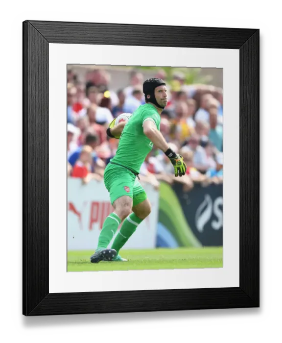 Framed Print : Petr Cech in Action: Arsenal's Pre-Season Clash at Borehamwood (2018)