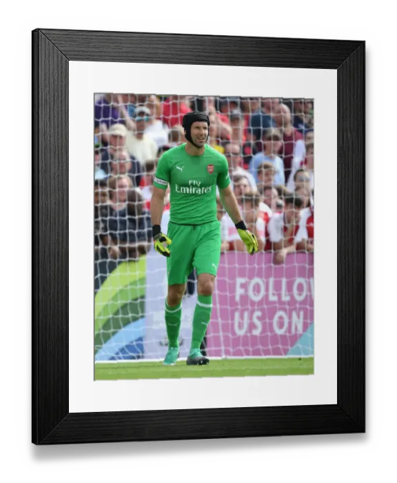 Framed Print : Petr Cech in Action: Arsenal's Pre-Season Friendly against Borehamwood (2018)