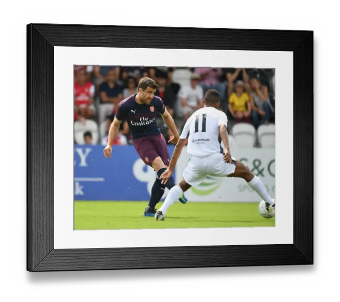 Framed Print : Sokratis vs. Balanta: Clash in Arsenal's Pre-Season Friendly against Borehamwood Framed Print : Sokratis vs. Balanta: Clash in Arsenal's Pre-Season Friendly against Borehamwood