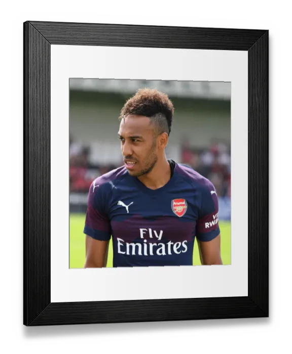 Framed Print : Pierre-Emerick Aubameyang Preparing for Action: Borehamwood v Arsenal, 2018 Framed Print : Pierre-Emerick Aubameyang Preparing for Action: Borehamwood v Arsenal, 2018