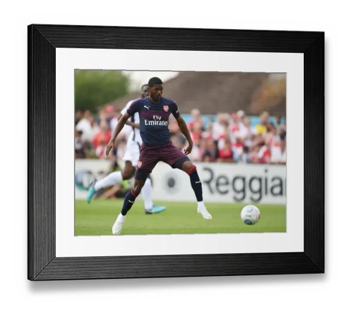 Framed Print : Arsenal's Ainsley Maitland-Niles in Action during Borehamwood Pre-Season Clash (2018) Framed Print : Arsenal's Ainsley Maitland-Niles in Action during Borehamwood Pre-Season Clash (2018)