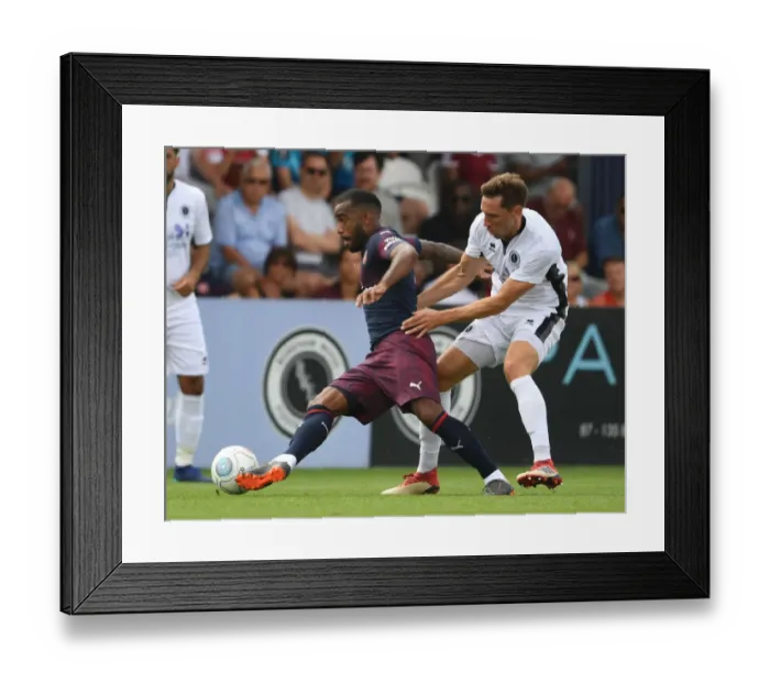 Framed Print : Alex Lacazette in Action: Arsenal's Pre-Season Friendly against Borehamwood (2018)