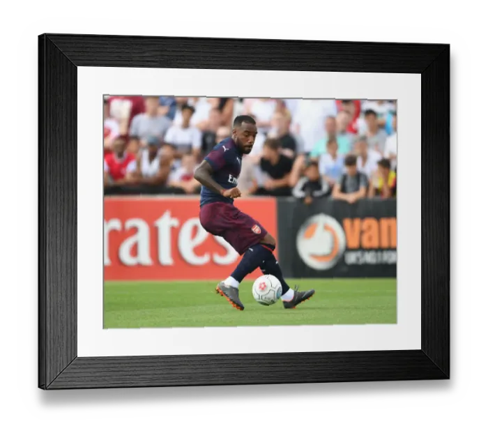 Framed Print : Alex Lacazette in Action: Arsenal's Pre-Season Clash at Borehamwood (2018)