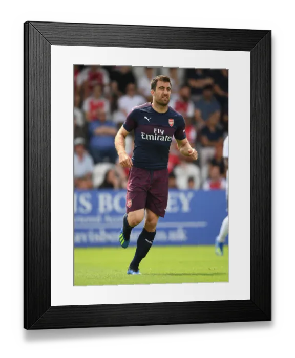 Framed Print : Sokratis in Action: Arsenal's Pre-Season Clash against Borehamwood (2018)