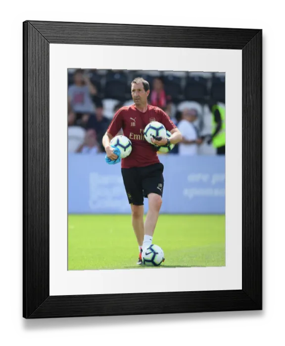 Framed Print : Arsenal's Julen Masach Oversees Pre-Season Training at Borehamwood