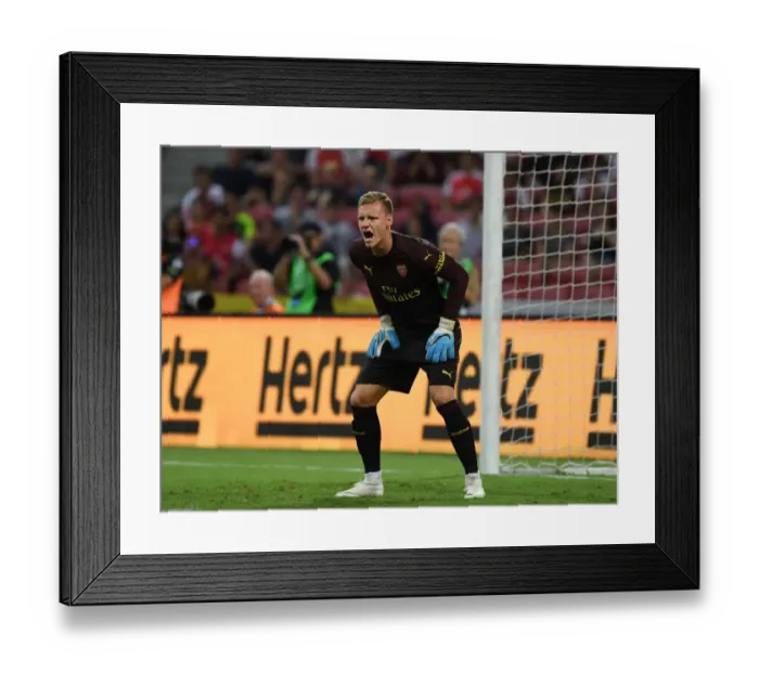 Framed Print : Bernd Leno: In Action for Arsenal Against Atletico Madrid, International Champions Cup 2018