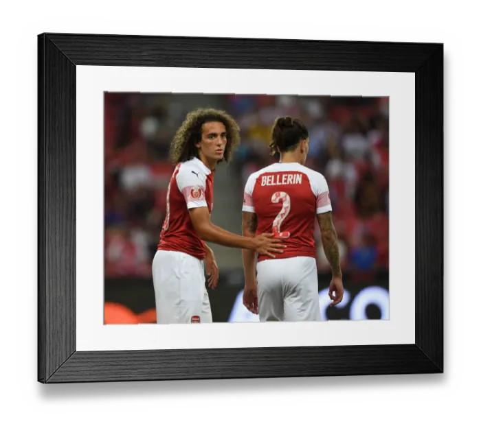 Framed Print : Arsenal's Guendouzi and Bellerin in Action against Atletico Madrid, 2018 International Champions Cup, Singapore