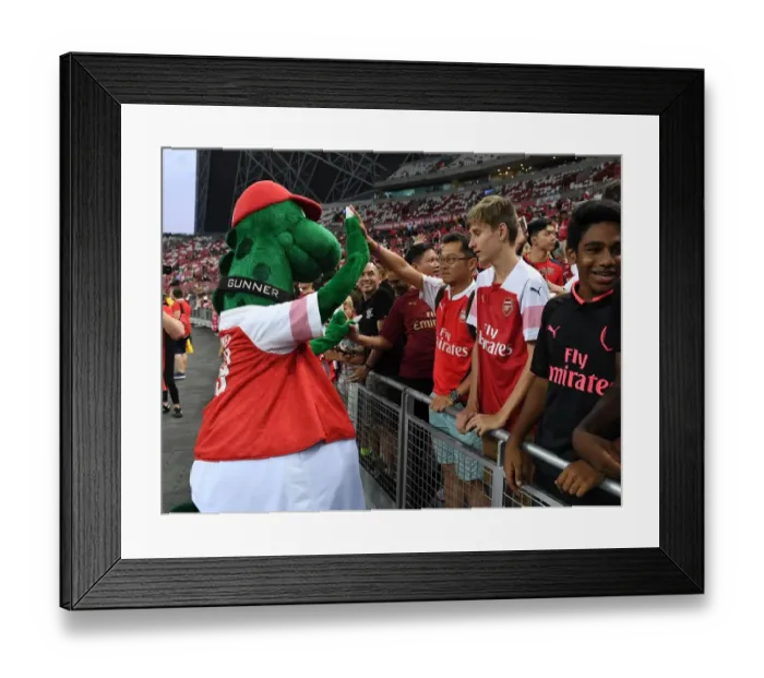 Framed Print : Gunnersaurus Greets Arsenal Fans Before Arsenal vs Atletico Madrid - International Champions Cup 2018, Singapore Framed Print : Gunnersaurus Greets Arsenal Fans Before Arsenal vs Atletico Madrid - International Champions Cup 2018, Singapore