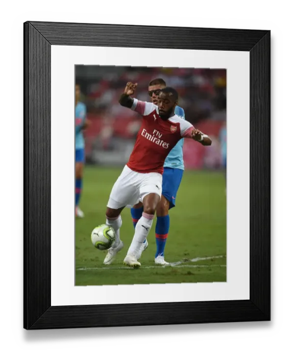 Framed Print : Alexandre Lacazette in Action: Arsenal vs Atletico Madrid, International Champions Cup 2018