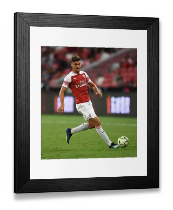 Framed Print : Arsenal's Mavropanos Faces Off Against Atletico Madrid in 2018 International Champions Cup