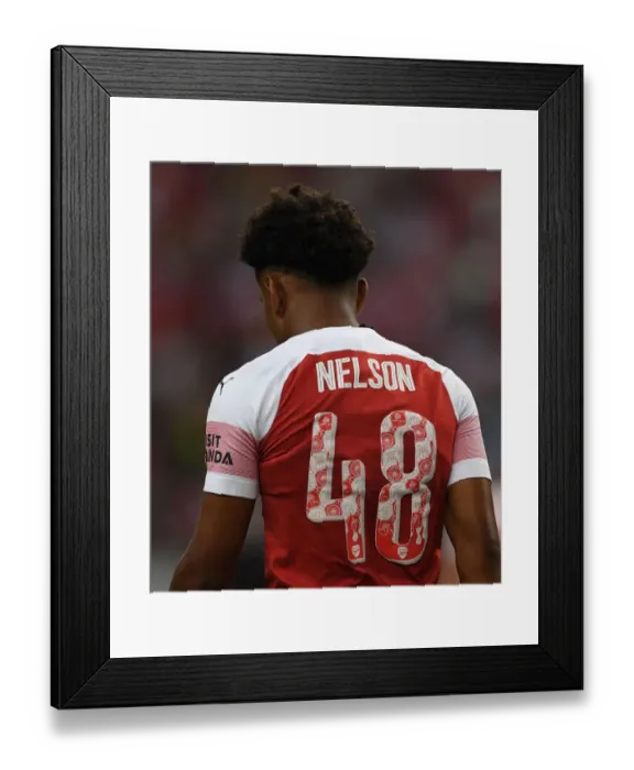 Framed Print : Reiss Nelson in Action: Arsenal vs Atletico Madrid, International Champions Cup 2018