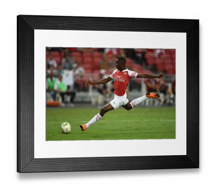 Framed Print : Arsenal's Eddie Nketiah in Action Against Atletico Madrid - International Champions Cup 2018 Framed Print : Arsenal's Eddie Nketiah in Action Against Atletico Madrid - International Champions Cup 2018