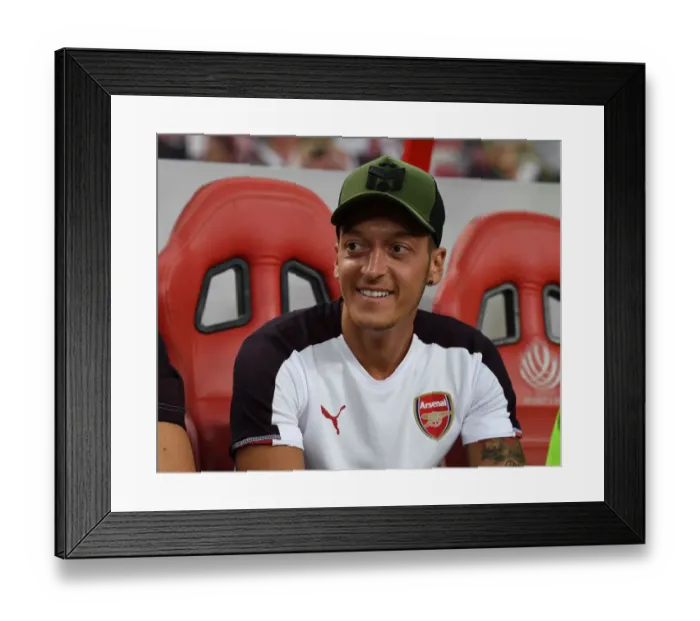 Framed Print : Mesut Ozil: Arsenal's Focused Star Readies for Atletico Madrid Showdown at 2018 International Champions Cup in Singapore Framed Print : Mesut Ozil: Arsenal's Focused Star Readies for Atletico Madrid Showdown at 2018 International Champions Cup in Singapore