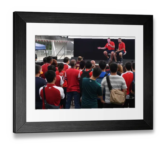 Framed Print : Ray Parlour Interviewed at Arsenal Fan Park Before Arsenal vs Atletico Madrid - International Champions Cup 2018, Singapore Framed Print : Ray Parlour Interviewed at Arsenal Fan Park Before Arsenal vs Atletico Madrid - International Champions Cup 2018, Singapore