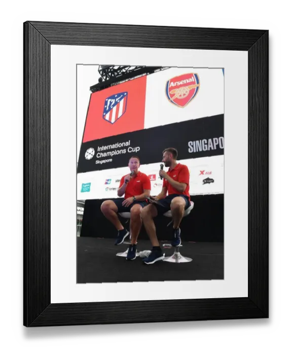 Framed Print : Ray Parlour Interviewed at Arsenal Fan Park Ahead of Arsenal vs Atletico Madrid ICC 2018 in Singapore Framed Print : Ray Parlour Interviewed at Arsenal Fan Park Ahead of Arsenal vs Atletico Madrid ICC 2018 in Singapore