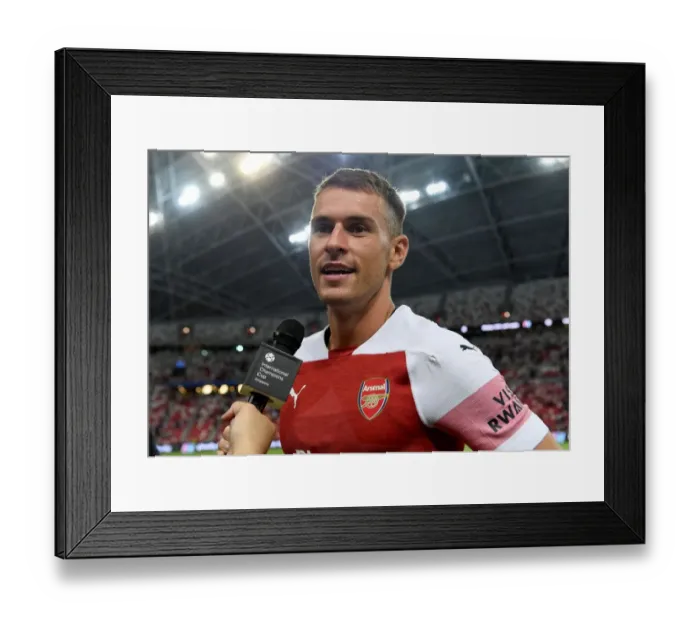 Framed Print : Aaron Ramsey - Arsenal's Determination Amidst Atletico Madrid Challenge (International Champions Cup 2018, Singapore)