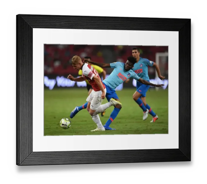 Framed Print : Emile Smith Rowe Scores Against Thomas Partey: Arsenal vs Atletico Madrid, International Champions Cup 2018