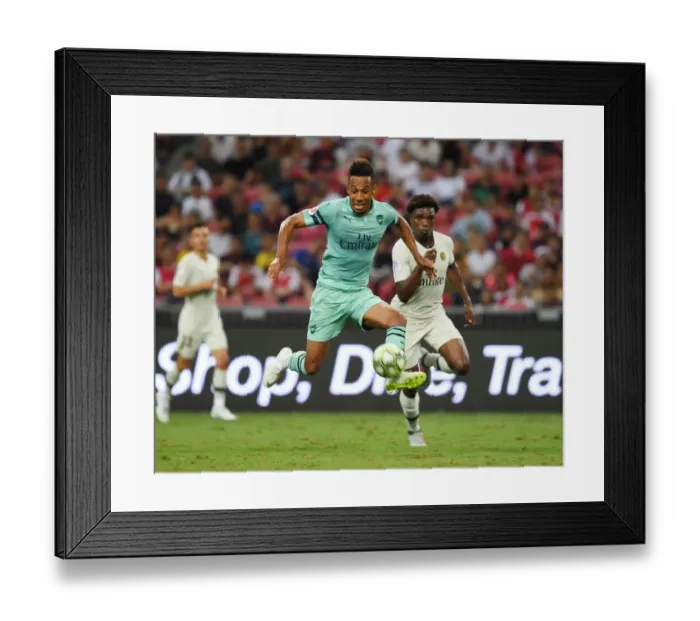Framed Print : Arsenal's Aubameyang Outwits Mbe Soh: A Tactical Duel in Arsenal vs. PSG's International Champions Cup Clash Framed Print : Arsenal's Aubameyang Outwits Mbe Soh: A Tactical Duel in Arsenal vs. PSG's International Champions Cup Clash