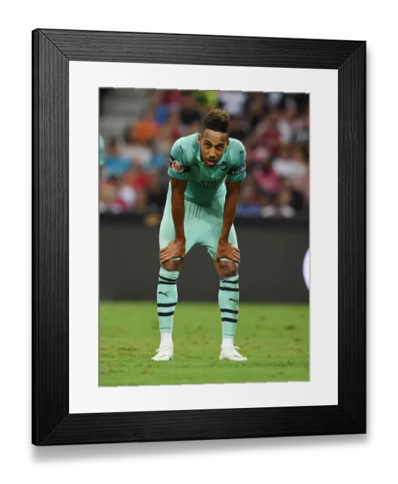 Framed Print : Arsenal's Aubameyang Goes Head-to-Head Against PSG in 2018 International Champions Cup