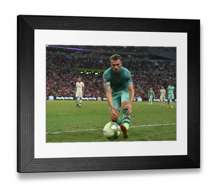 Framed Print : Arsenal's Aaron Ramsey Goes Head-to-Head Against Paris Saint-Germain in 2018 International Champions Cup, Singapore Framed Print : Arsenal's Aaron Ramsey Goes Head-to-Head Against Paris Saint-Germain in 2018 International Champions Cup, Singapore