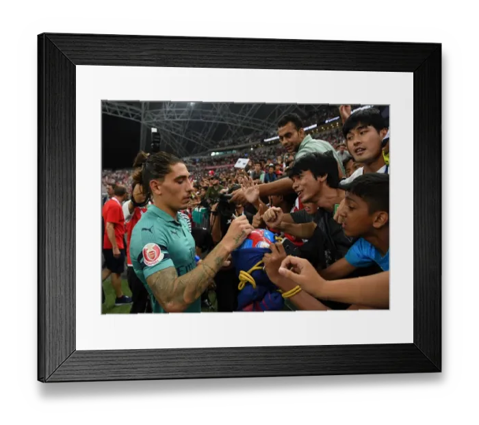 Framed Print : Hector Bellerin Greets Arsenal Fans After Arsenal vs. Paris Saint-Germain Match in Singapore, 2018 Framed Print : Hector Bellerin Greets Arsenal Fans After Arsenal vs. Paris Saint-Germain Match in Singapore, 2018
