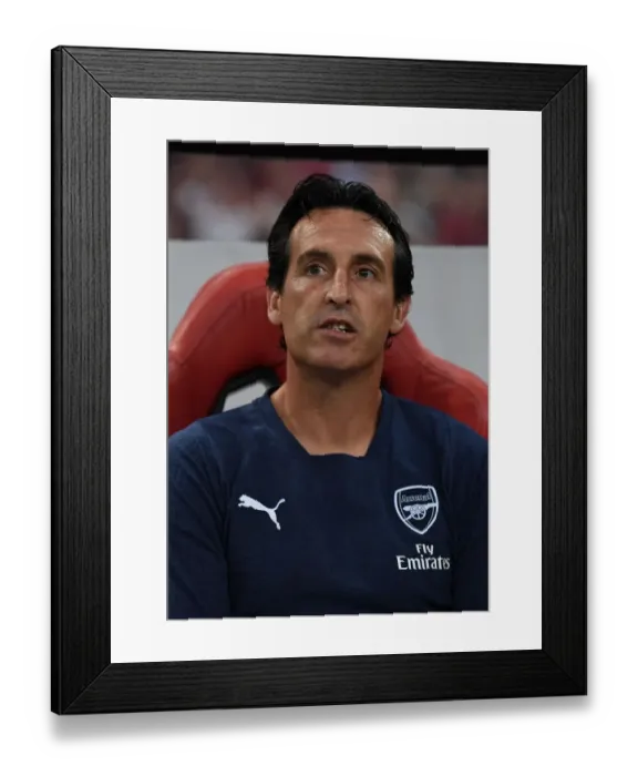 Framed Print : Unai Emery: Arsenal Head Coach Ahead of Arsenal vs. Paris Saint-Germain (2018 Pre-Season Friendly)