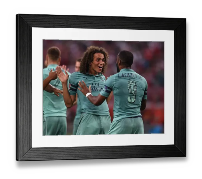 Framed Print : Arsenal's Lacazette and Guendouzi Celebrate Goal Against Paris Saint-Germain in 2018 (ICC Singapore) Framed Print : Arsenal's Lacazette and Guendouzi Celebrate Goal Against Paris Saint-Germain in 2018 (ICC Singapore)