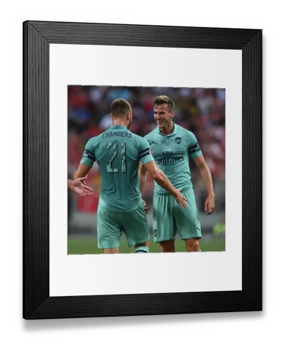 Framed Print : Arsenal's Holding and Chambers Celebrate Goal Against Paris Saint-Germain in 2018 International Champions Cup Framed Print : Arsenal's Holding and Chambers Celebrate Goal Against Paris Saint-Germain in 2018 International Champions Cup